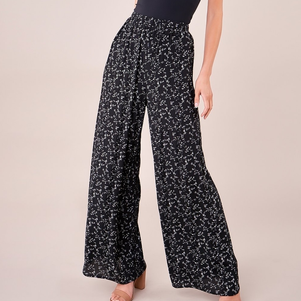 Sugarlips Floral Wide Leg Pants (Small)